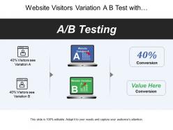 Website visitors variation a b test with conversion