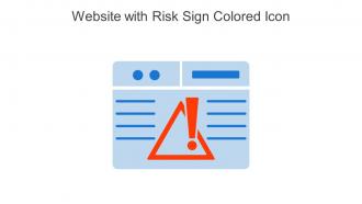 Website With Risk Sign Colored Icon In Powerpoint Pptx Png And Editable Eps Format
