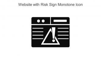 Website With Risk Sign Monotone Icon In Powerpoint Pptx Png And Editable Eps Format