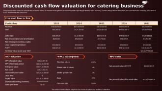 Wedding Catering Business Plan Discounted Cash Flow Valuation For Catering Business BP SS