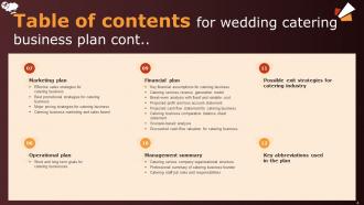 Wedding Catering Business Plan Powerpoint Presentation Slides Designed Impactful