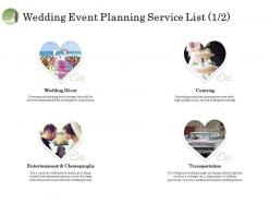 Wedding Event Planning Service List Catering Ppt Clipart