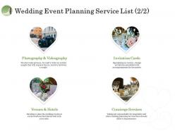 Wedding event planning service list concierge ppt clipart