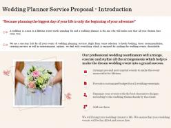 Wedding planner service proposal introduction ppt powerpoint model slide portrait