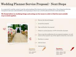 Wedding planner service proposal next steps ppt powerpoint styles professional