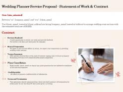 Wedding planner service proposal statement of work and contract ppt powerpoint file