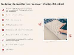 Wedding planner service proposal wedding checklist ppt powerpoint presentation icon