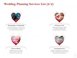 Wedding planning services list ppt powerpoint presentation gallery portrait