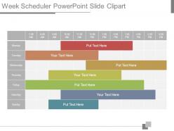 Week scheduler powerpoint slide clipart