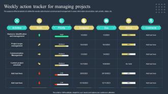 Weekly Action Tracker For Managing Projects