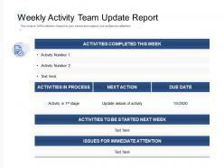 Weekly activity team update report
