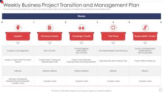 Weekly Business Project Transition And Management Plan