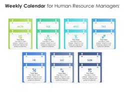 Weekly calendar for human resource managers infographic template