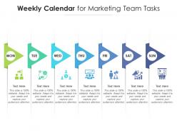 Weekly calendar for marketing team tasks infographic template