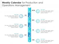 Weekly calendar for production and operations management infographic template