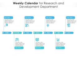 Weekly calendar for research and development department infographic template