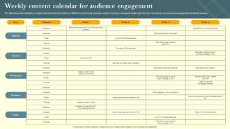 Weekly Content Calendar For Audience Engagement Film Marketing Campaign To Target Genre Fans Strategy SS V