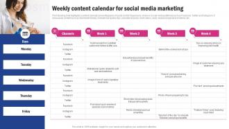 Weekly Content Calendar For Social Media Spa Business Promotion Strategy To Increase Brand Strategy SS V