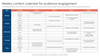 Weekly Content Calendar Movie Marketing Methods To Improve Trailer Views Strategy SS V