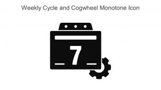 Weekly Cycle And Cogwheel Monotone Icon In Powerpoint Pptx Png And Editable Eps Format