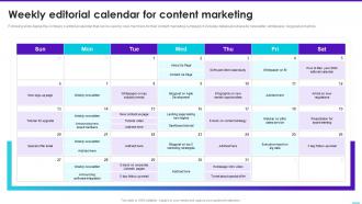 Weekly Editorial Calendar For Content Marketing Content Playbook For Marketers