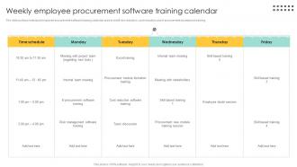 Weekly Employee Procurement Software Procurement Management And Improvement Strategies PM SS
