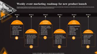 Weekly Event Marketing Roadmap For New Product Launch