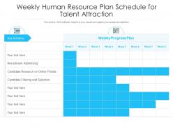 Weekly human resource plan schedule for talent attraction