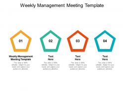 Weekly management meeting template ppt powerpoint presentation summary slides cpb