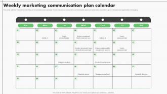 Weekly Marketing Communication Plan Calendar
