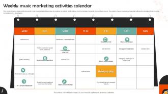 Weekly Music Marketing Activities Calendar