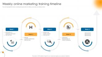 Weekly Online Marketing Training Timeline