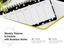 Weekly planner schedule with business notes