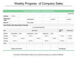 Weekly progress of company sales