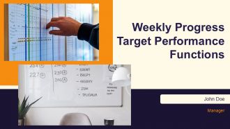 Weekly Progress Target Performance Functions Gantt Chart PPT Guidelines AT