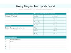 Weekly progress team update report