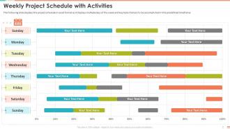 Weekly Project Schedule With Activities Project Management Bundle