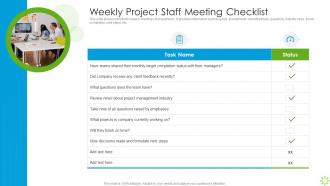 Weekly Project Staff Meeting Checklist
