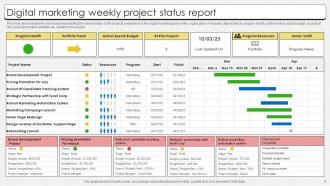 Weekly Project Status Report Powerpoint PPT Template Bundles