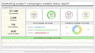 Weekly Project Status Report Powerpoint PPT Template Bundles