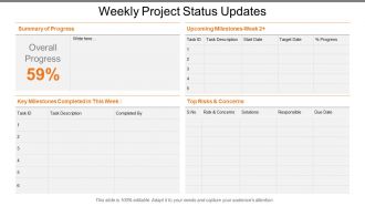Weekly project status updates