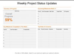 Weekly project status updates