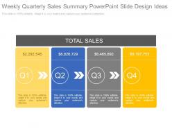 Weekly Quarterly Sales Summary Powerpoint Slide Design Ideas