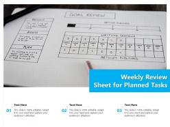 Weekly review sheet for planned tasks