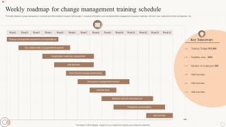 Weekly Roadmap For Change Management Training Schedule