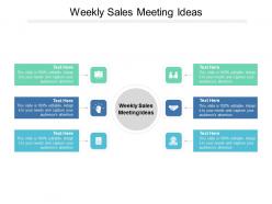 Weekly sales meeting ideas ppt powerpoint presentation outline professional cpb