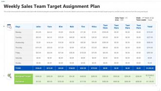 Weekly sales team target assignment plan