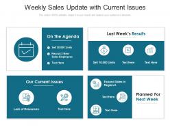 Weekly sales update with current issues