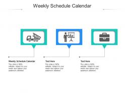 Weekly schedule calendar ppt powerpoint presentation model example introduction cpb