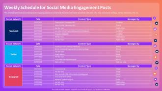 Weekly Schedule For Social Media Engagement Posts Optimizing Social Media Community